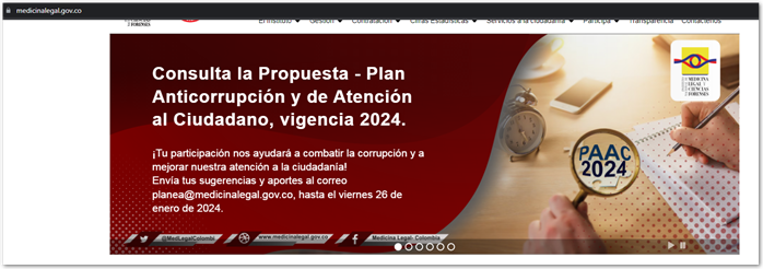 Imagen del banner invitando a consultar el Plan Anticorrupción y de Atención al Ciudadano 2024